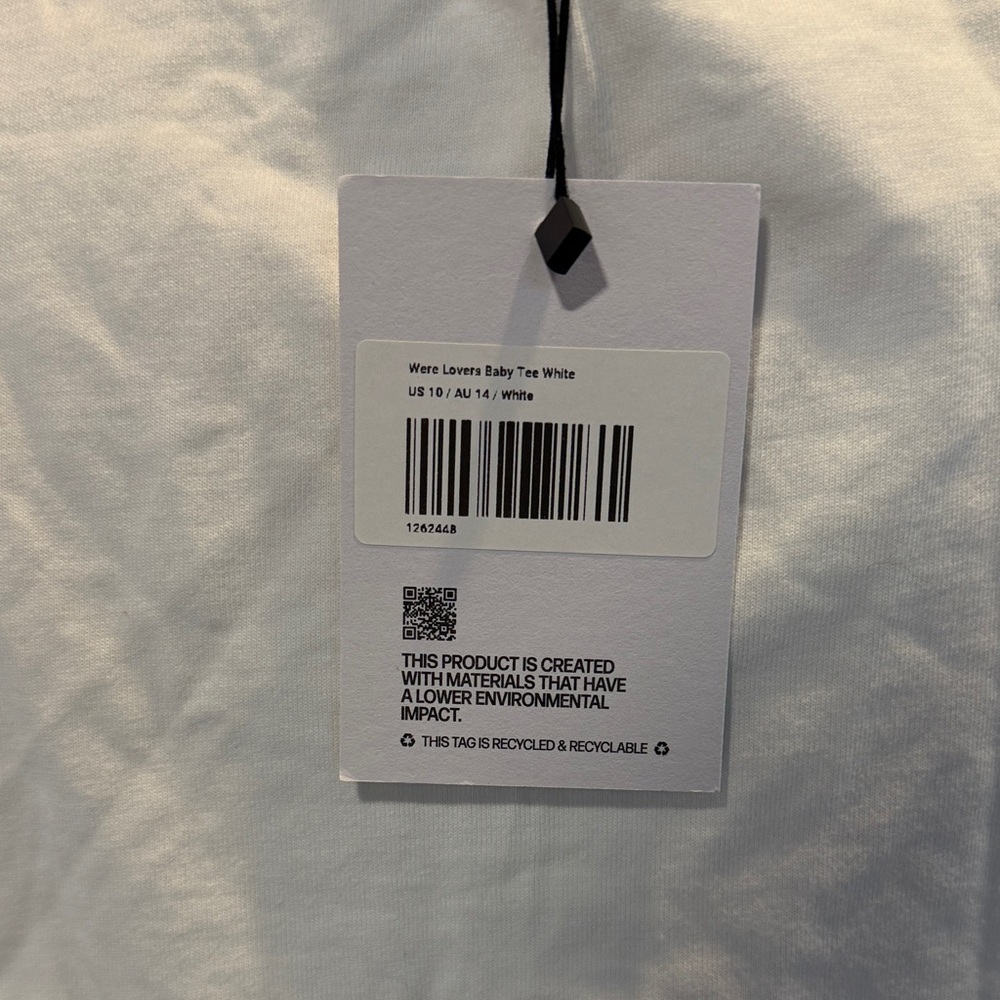 Princess Polly We’re Lovers Baby Tee White Sz 10 NWT - Picture 3 of 6